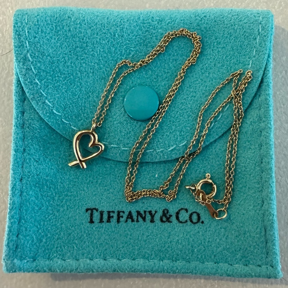 Tiffany & Co Gold Paloma Picasso Heart Necklace